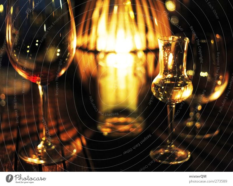 Summer night. Lifestyle Esthetic Style Grappa Grappa glass Wine Wine glass Wine cellar Candlelight Moody Cozy Glass Gastronomy Alcoholic drinks Alcoholism