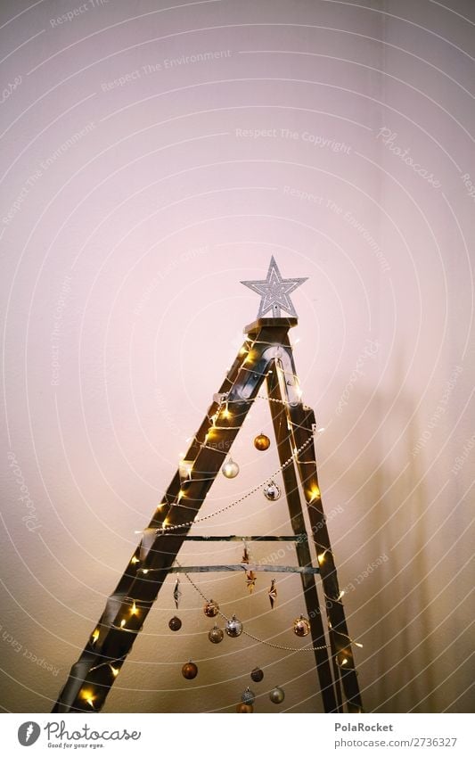 #A# Makeshift Christmas Art Work of art Esthetic Christmas & Advent Anti-Christmas Christmas tree Top of the Christmas tree Thrifty Minimalistic Ladder