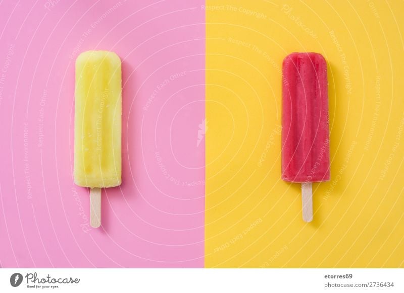 Red popsicle and red popsicle cake Strawberry Summer Ice Ice cream Cold Food Healthy Eating Food photograph Dessert Frozen Icing Vegan diet Stick lolly Frost