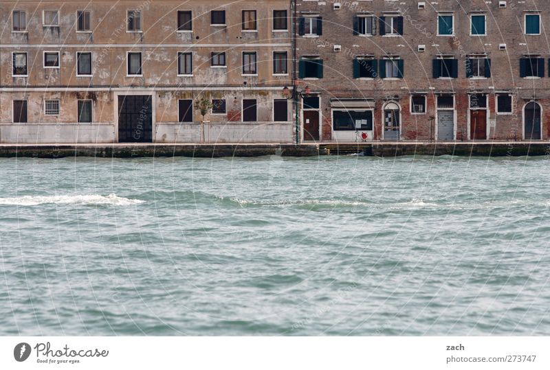 Living by the water Water Waves Coast Island Channel Venice Italy Fishing village Port City Old town Deserted House (Residential Structure) Architecture Facade