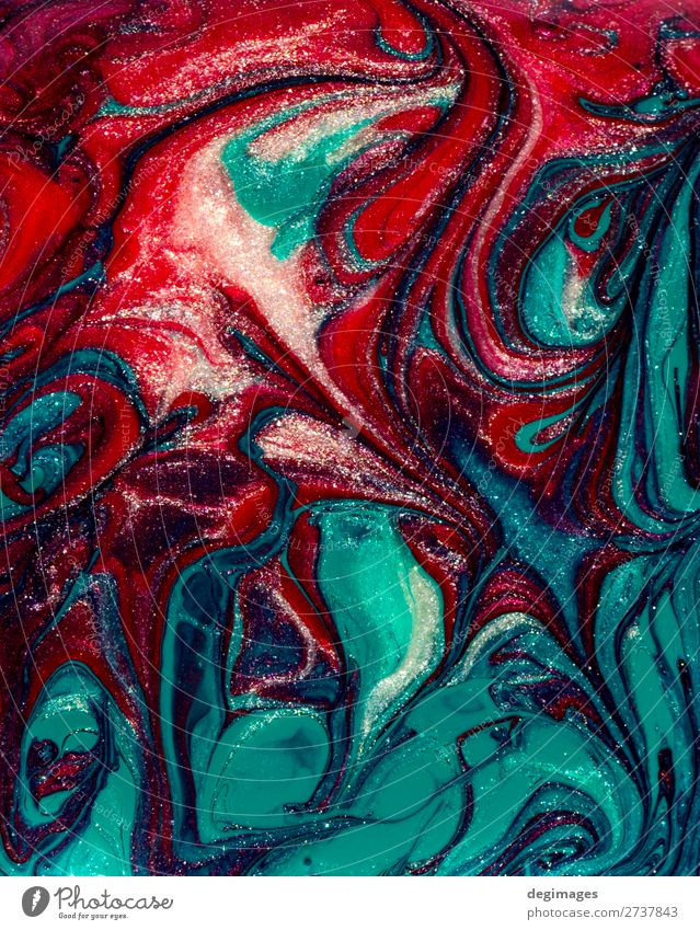 Vibrant green and purple marbling texture. Abstract background. Luxury Design Decoration Art Paper Stone Glittering Dark Bright Natural Green Red Colour