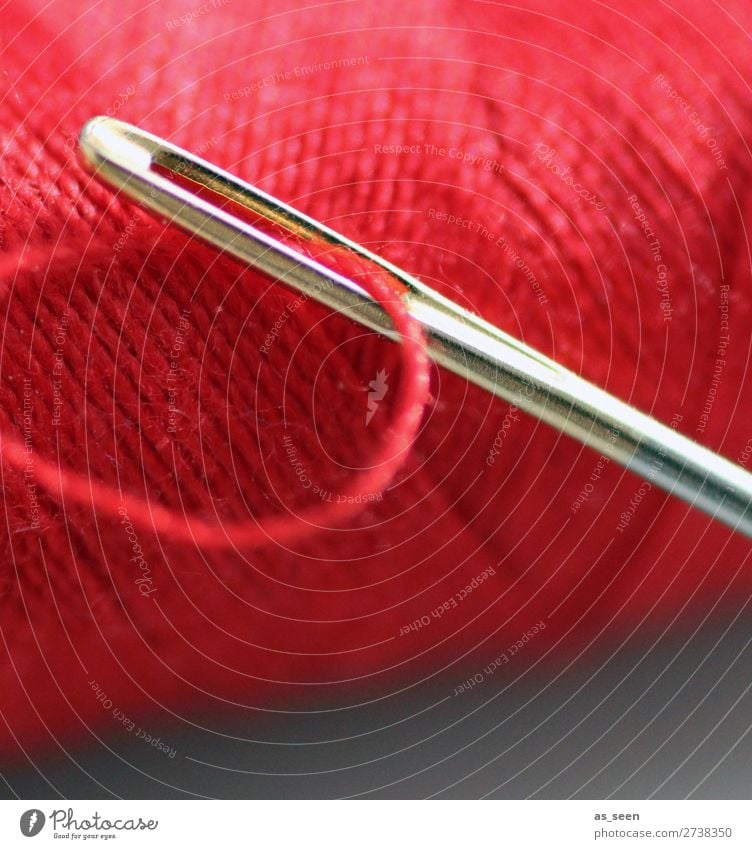 eye of a needle Leisure and hobbies Handicraft Sewing Fashion Needle Sewing thread Metal Loop Esthetic Elegant Feminine Red Silver Conscientiously Calm Design