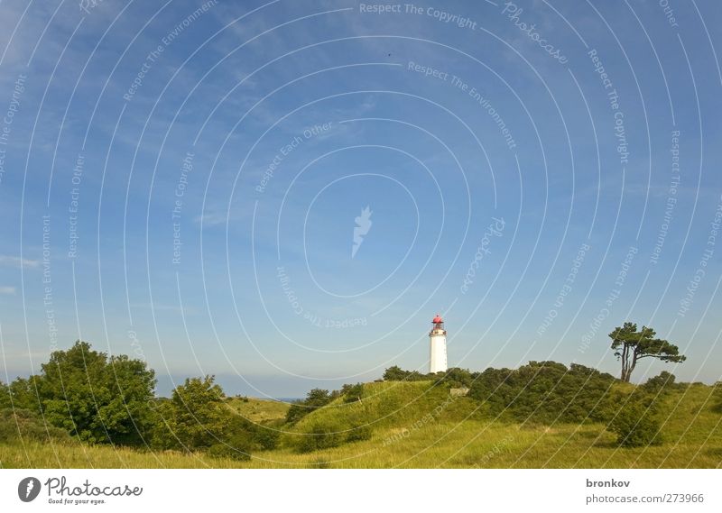 Large lighthouse 003, Hiddensee Landscape Sky Baltic Sea Deserted Lighthouse Landmark Navigation Discover Relaxation Blue Green Serene Infinity Colour photo