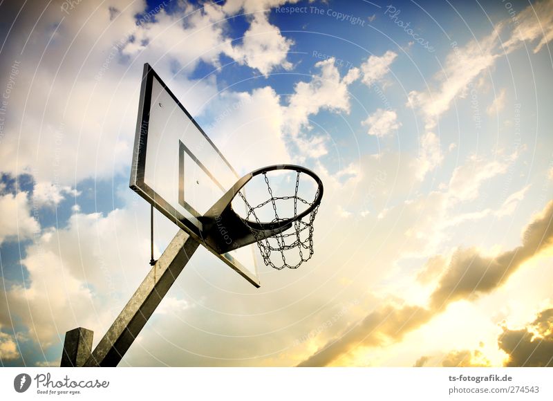 Off to the basket! Lifestyle Playing Sports Ball sports Basketball Basketball basket Basketball arena streetball street Basketball Sporting Complex Nature Air