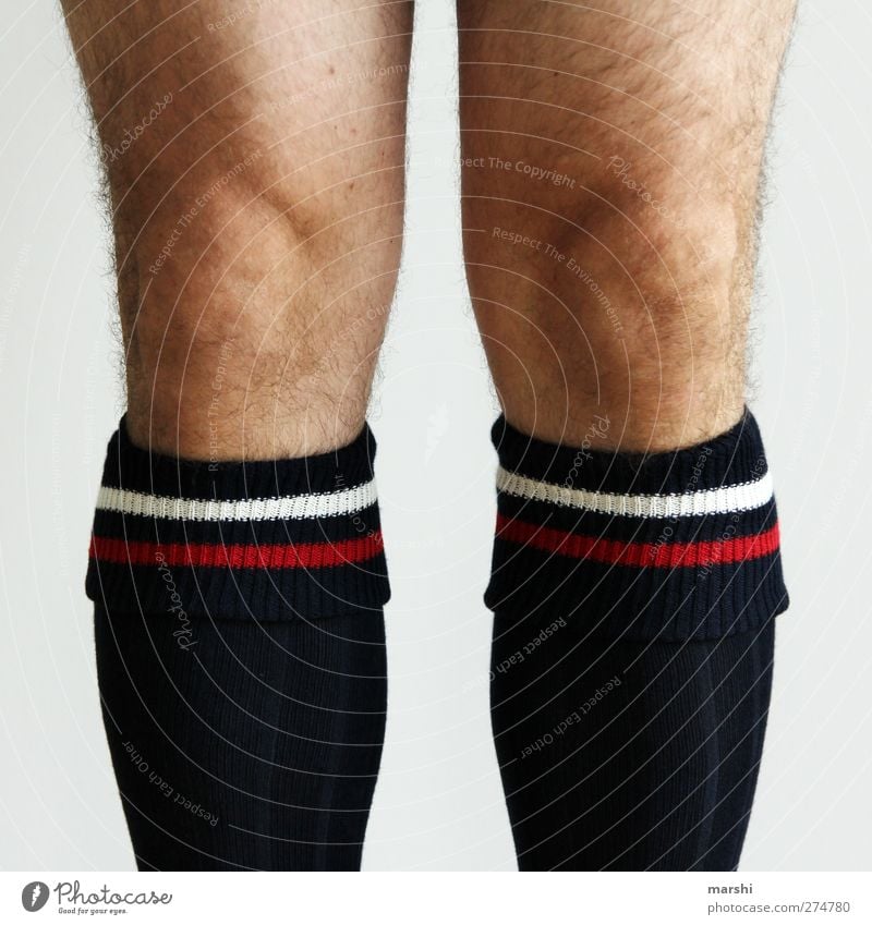 soccer player Human being Man Adults Skin Legs 1 Athletic Stockings Hair Colour photo Detail Men's leg Hairy legs Knee Sock Knee cap Sportswear