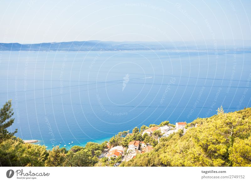 BRELA, CROATIA Adriatic Sea Beach Blue Brela Calm Coast Croatia Dalmatia Dreamily Freedom Harbour Idyll Island Landscape Lifestyle Mountain Nature Card