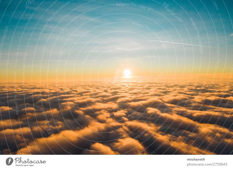 Sun above the clouds Vacation & Travel Trip Adventure Freedom Summer vacation Environment Sky Clouds Sunrise Sunset Climate Climate change Weather