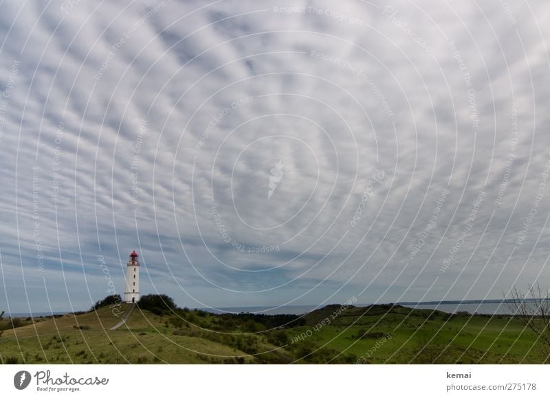 Hiddensee | Wave Sky and a Tower Environment Nature Landscape Clouds Spring Grass Hill Baltic Sea Ocean Island Lighthouse Manmade structures Building Green Calm