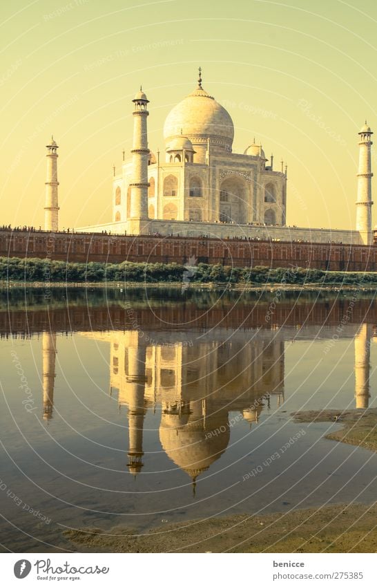 Taj Mahal Agra Architecture Attraction India Monument Tourist Attraction Sightseeing Tourism Building Deserted Vacation & Travel Travel photography Water River