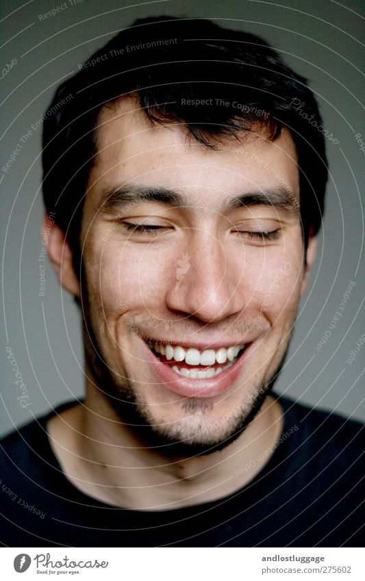 nicolas laughs his head off. Human being Masculine Young man Youth (Young adults) Face 1 18 - 30 years Adults Black-haired Designer stubble Laughter Love
