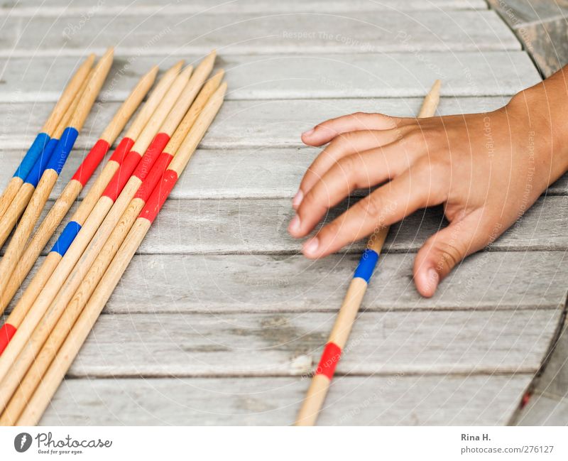 Mikado III Leisure and hobbies Playing Child 1 Human being Touch Colour photo Exterior shot Shallow depth of field