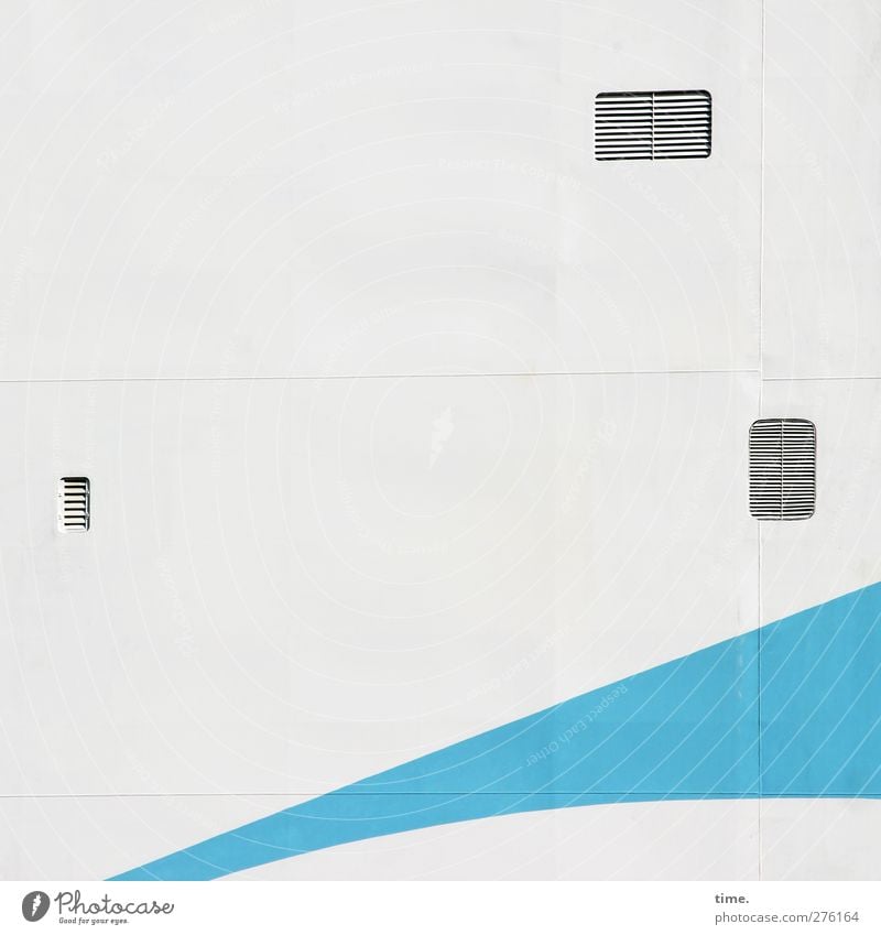 fail-safe device Wall (barrier) Wall (building) Facade Transport Navigation Cruise Ferry Vent slot Ventilation shaft Metal Exceptional Modern Thin Blue White