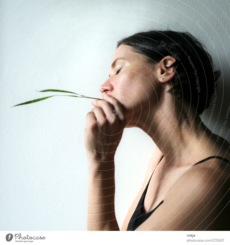 Smoking grass [ weaning phase ] Lifestyle Beautiful Healthy Healthy Eating Allergy Intoxicant Well-being Senses Relaxation Calm Leisure and hobbies Young woman