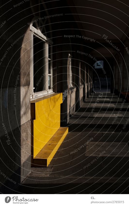 course with yellow Deserted House (Residential Structure) Building Architecture Wall (barrier) Wall (building) Window Corridor Wood Dark Creepy Yellow Black