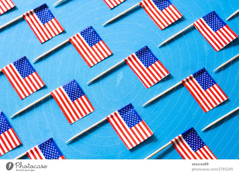 USA flags pattern on blue background. Sign Stripe Flag Blue Red White American Flag Patriotism Independence Day Pattern Background picture Veteran's Memorial