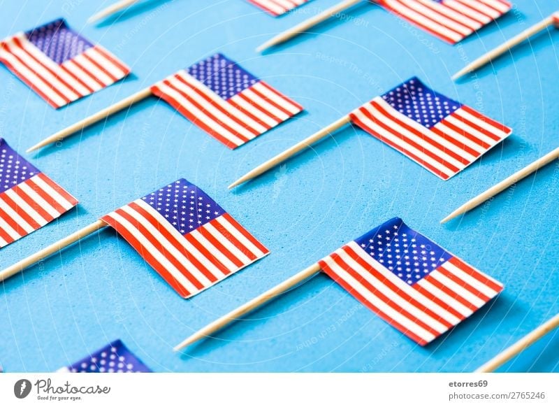 USA flags pattern on blue background. Sign Stripe Flag Blue Red White American Flag Patriotism Independence Day Pattern Background picture Veteran's Memorial