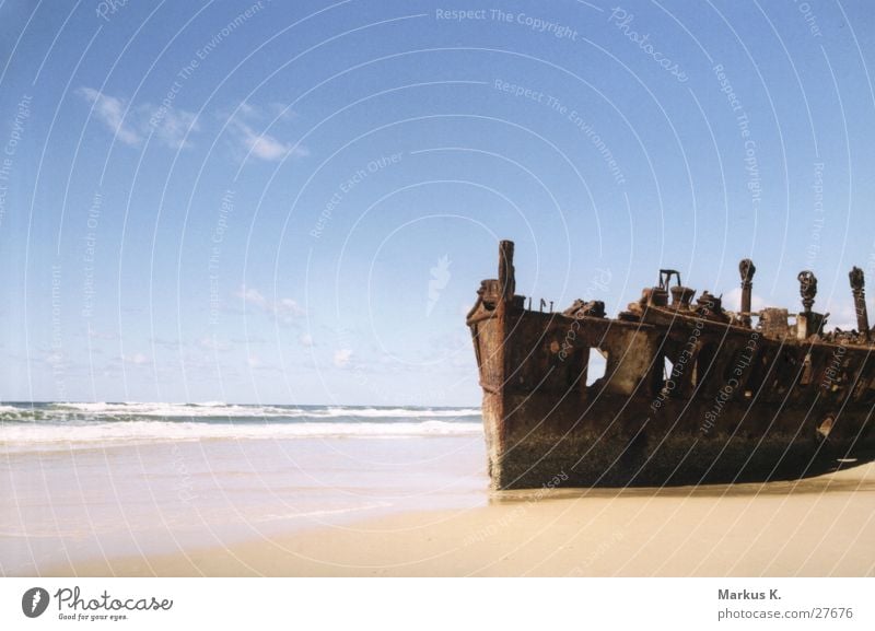 maheno Beach Ocean Decline Transience Australia Wreck Fraiser Island
