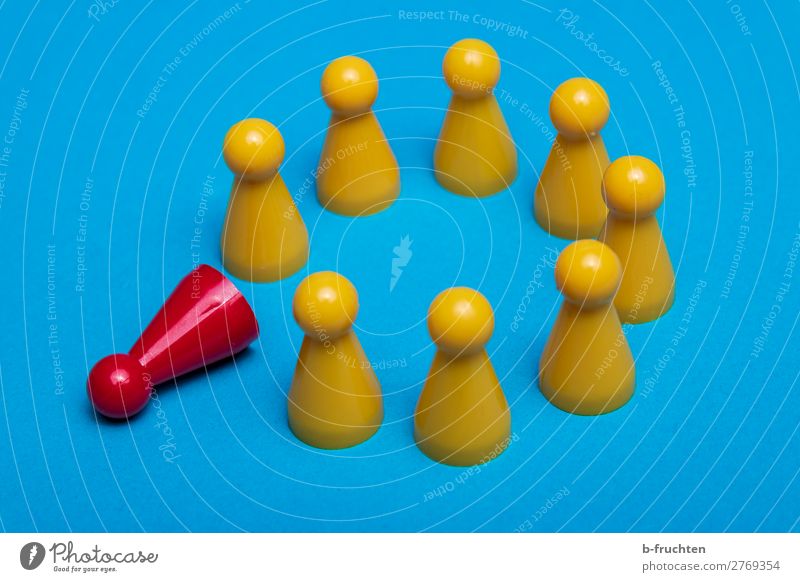 circle of yellow game pieces, one red game piece Adult Education Career Meeting Team Select Communicate Blue Yellow Together Tolerant Circle Red 1 Exceptional