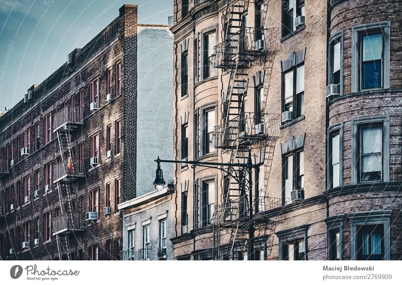 New York old buildings with fire escapes. Sightseeing City trip Living or residing Flat (apartment) House (Residential Structure) Building Architecture
