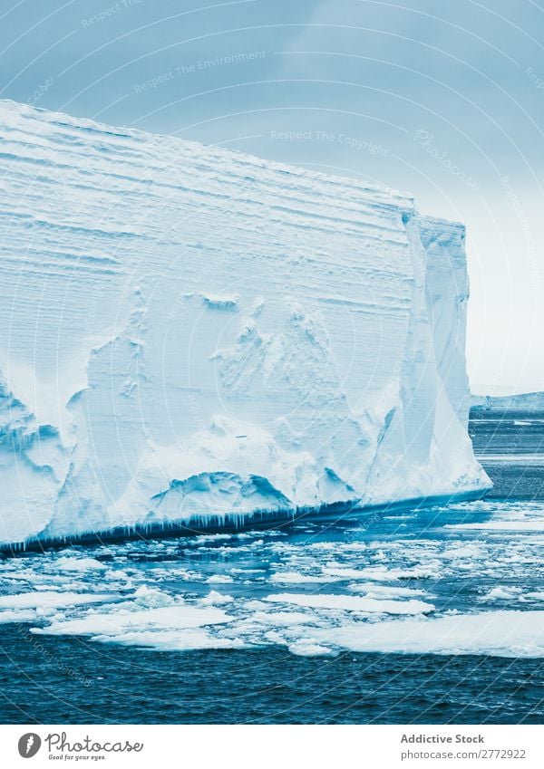 Wall of glacier in sea Glacier Wall (building) Ice Ocean Iceberg Landscape Dramatic Environment huge Beauty Photography Water polar North The Arctic