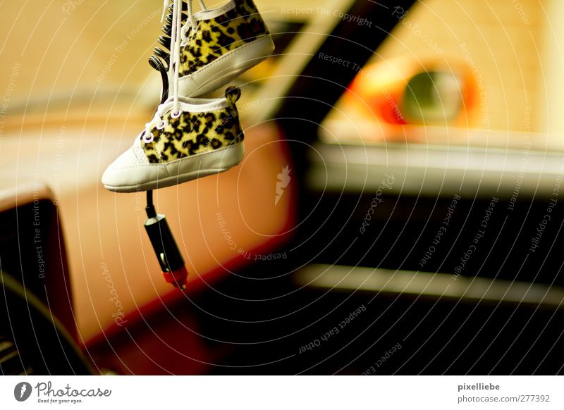rock 'n' roll Cable Motoring Vehicle Car Footwear Hang Kitsch Retro Past Leopard print cigarette lighter Colour photo Detail Shallow depth of field