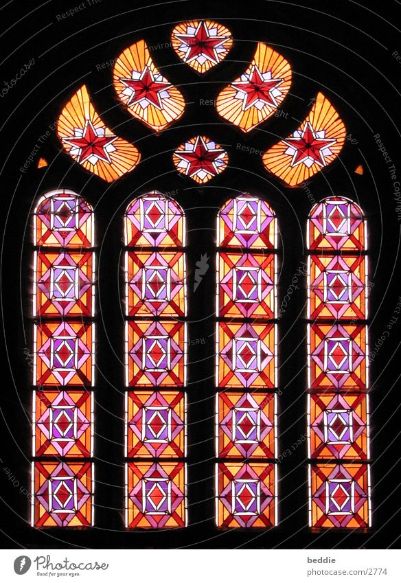 church windows Church window Brittany Gothic period Light Glass Pont-Croix Old Colour Architecture
