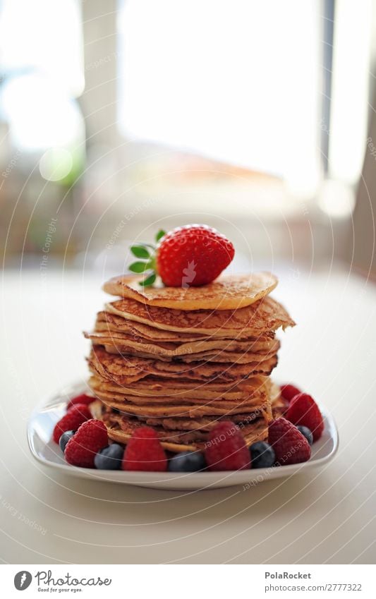 #A# Good Morning! Art Esthetic Pancake Rocks Delicious Unhealthy Calorie Rich in calories Strawberry Blueberry Raspberry Breakfast Breakfast table Morning break