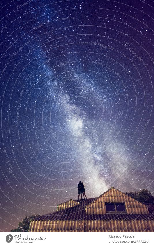 couple looking at the stars on a roof Beautiful Vacation & Travel Adventure Freedom Mountain Wallpaper Sports Success Science & Research Woman Adults Man Couple