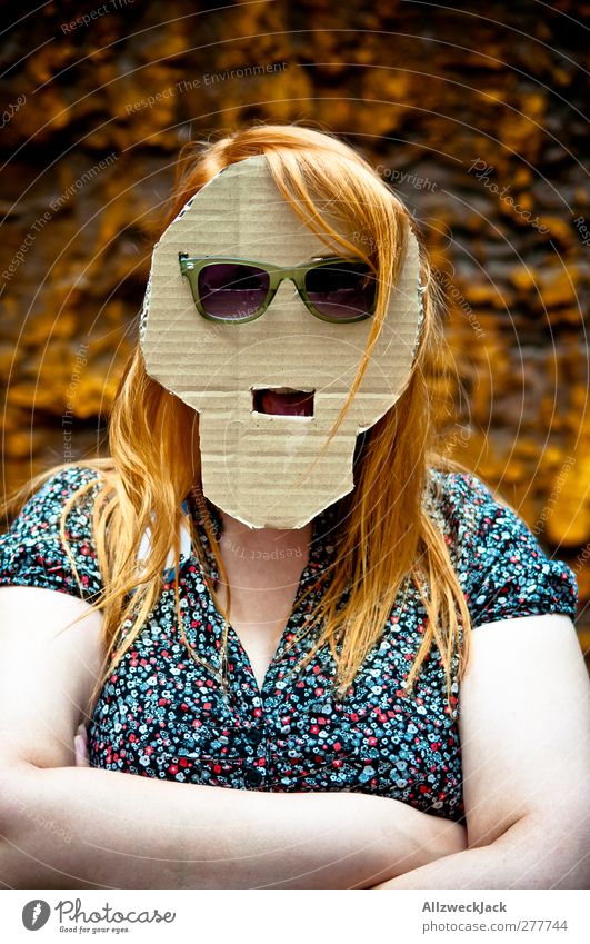Evil Pappmarella is facing you! Young woman Youth (Young adults) Woman Adults Head 1 Human being Accessory Mask Long-haired Gigantic Trashy Crazy Colour photo