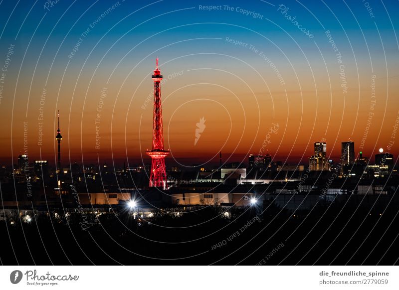 Dawn over Berlin Landscape Cloudless sky Sunrise Sunset Winter Beautiful weather Germany Europe Capital city Downtown Skyline Tower Tourist Attraction Landmark