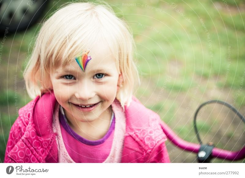 Happy because tattoo on anne forehead - a Royalty Free Stock Photo from  Photocase