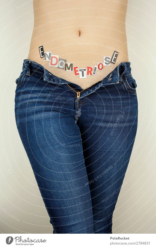 #A# Endo Art Esthetic endometriosis Endocrine system Woman Woman's body Cycle Problem Illness women's problem Letters (alphabet) Jeans Stomach Genitalia