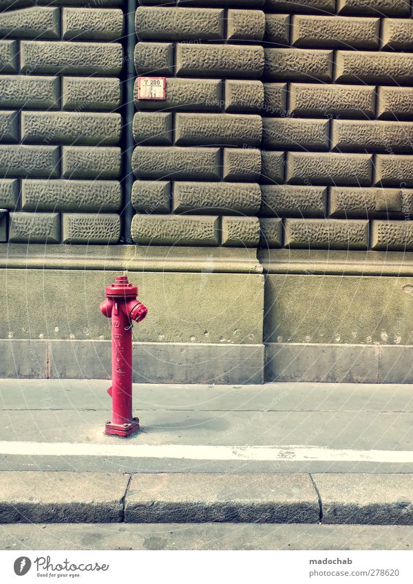 Budapest Deserted Building Architecture Wall (barrier) Wall (building) Facade Street Moody Esthetic Idyll Perspective Precision Stagnating Fire hydrant Curbside