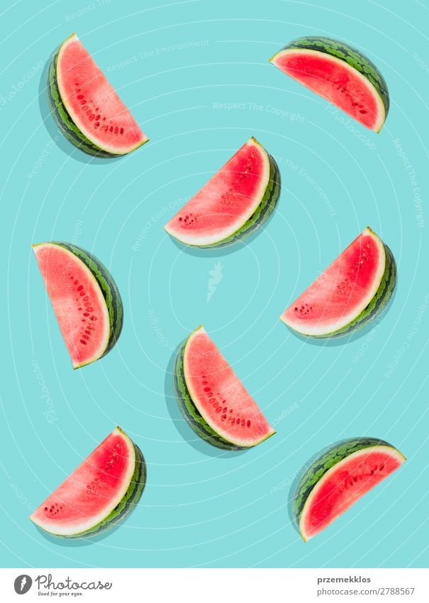 Watermelon pattern. Fruit Nutrition Eating Vegetarian diet Diet Summer Fresh Delicious Natural Juicy Clean Green Red flat food freshly Fruity healthy