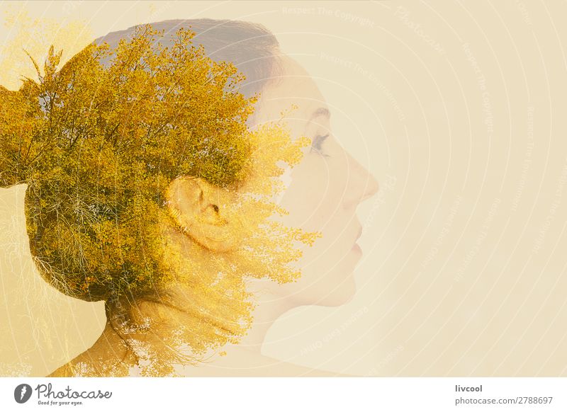 woman on tree Face Relaxation Human being Feminine Woman Adults Female senior Head 1 45 - 60 years Art Artist Nature Plant Elements Sand Sky Tree Leaf Park Ruin