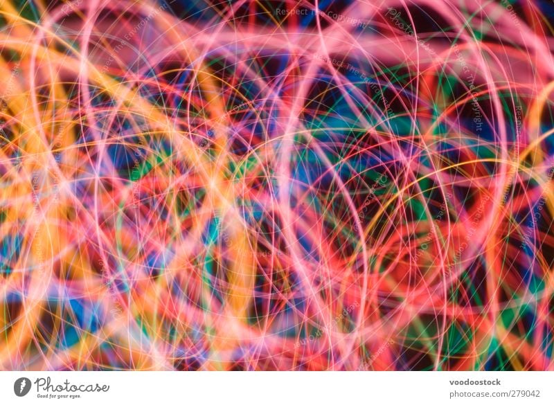 Abstract Colorful Light Swirls Night life Lanes & trails Line Bright Blue Green Orange Pink Black Colour light bold colorful colourful pretty background