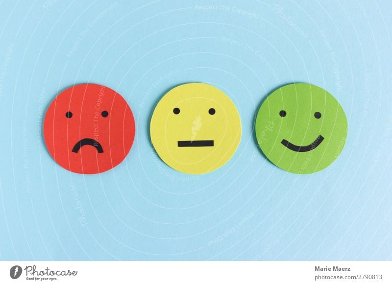 Ratings with Smiley - bad, neutral, good Shopping Sign Utilize Communicate Authentic Good Positive Blue Multicoloured Emotions Moody Enthusiasm Acceptance Trust
