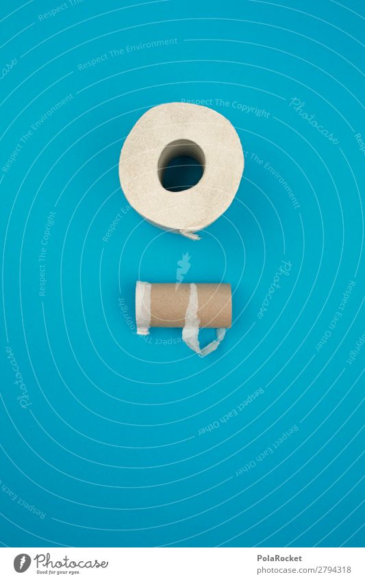#A# Spray Pups Art Esthetic Toilet Toilet paper Toilet paper holder Toilet roll cover Blue Full Empty Colour photo Multicoloured Interior shot Studio shot