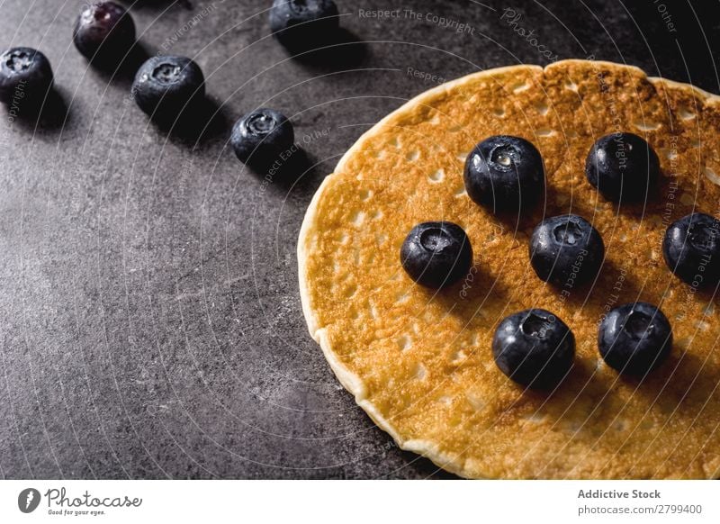 Fresh pancake with blueberries Pancake Blueberry Tabletop Kitchen Breakfast Food Morning Dessert appetizing Sweet Healthy Tasty Delicious yummy delectable