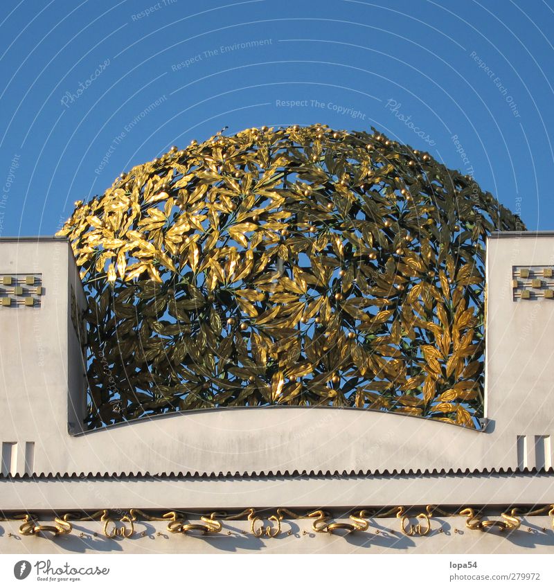 golden leaves Art Museum Architecture Culture Sky Vienna Austria Capital city Downtown Manmade structures Facade Tourist Attraction Landmark Monument secession