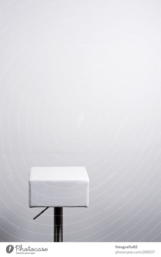 waiting wishing Leather Silver White Loneliness Chair Aluminium Office interior Wall (building) Stool Empty Colour photo Interior shot Deserted Copy Space right