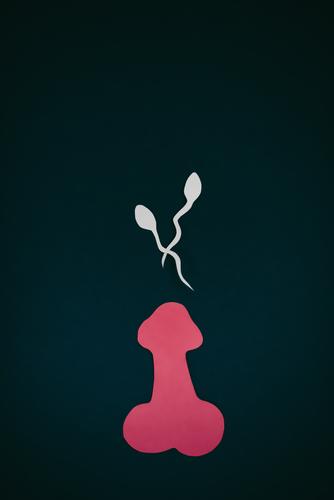 Symbol image for ejaculation Sign Sex Sexuality Penis Sperm Ejaculation Symbols and metaphors Few Infertile Pink Illustration Black White Propagation