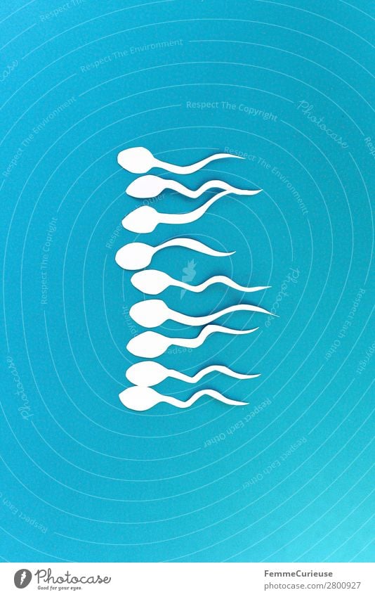 Symbol picture - a group of sperm Sign Sex Sexuality Sperm Blue White Symbols and metaphors Biology Illustration Graph Paper Low-cut Fertile Propagation