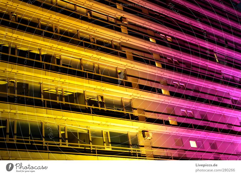 City North 1 Visual spectacle Port City Downtown Deserted Building Architecture Facade Window Looking Exceptional Yellow Violet Pink Colour photo Exterior shot