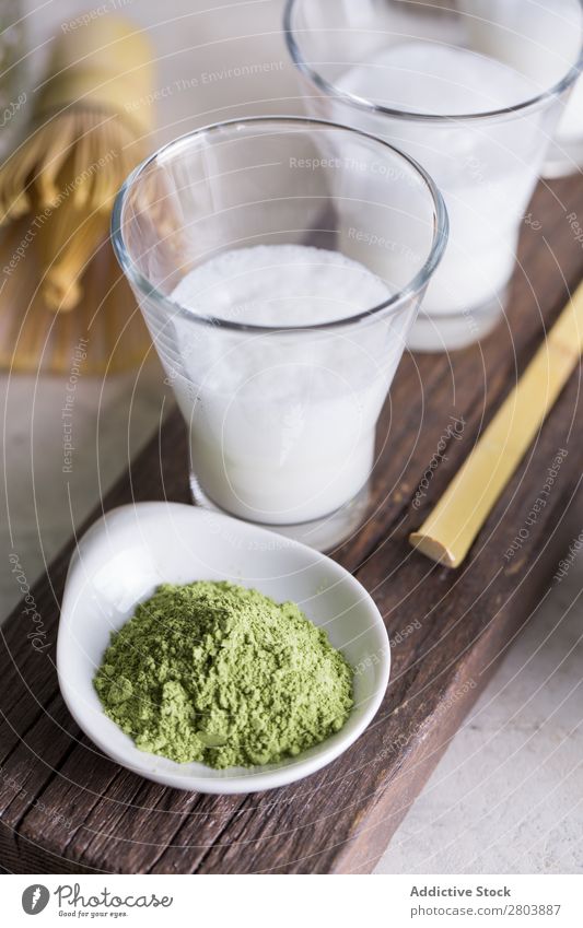 Matcha latte Wood Powder matcha tea Herbs and spices Milk Drinking Tea Beater Scoop Teapot Japanese assorted Healthy Green Beverage Water brew Bamboo Glass