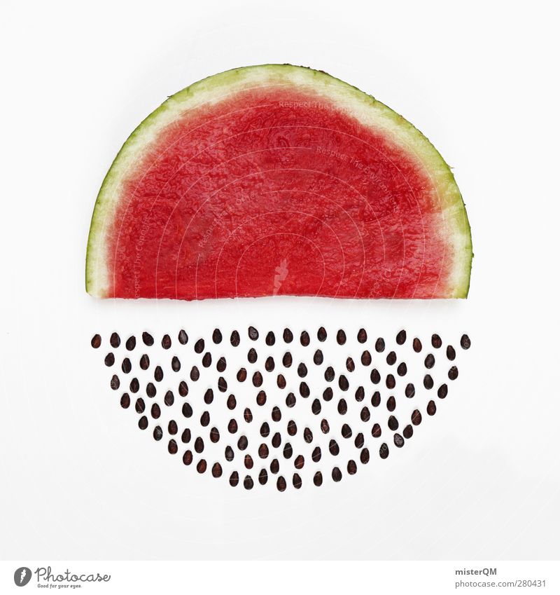 No seeds. Art Work of art Esthetic Melon Melone slice Water melon Red Japan Kernels & Pits & Stones Pomacious fruits Fruit Healthy Vitamin Sheath Summer