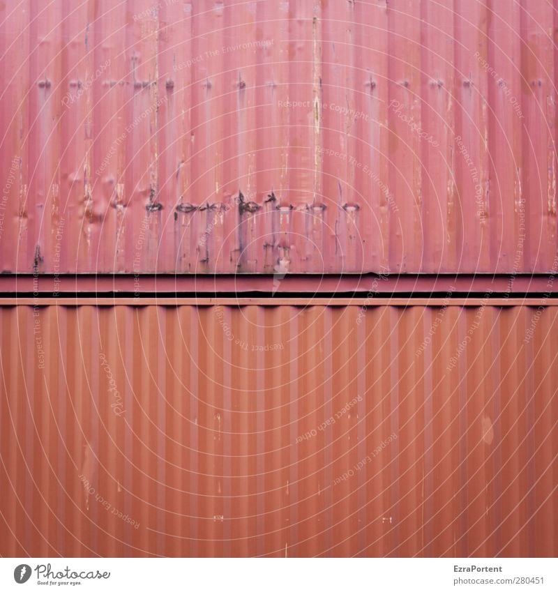 DoubleRed Industry Trade Logistics Transport Metal Orange In pairs 2 Container Rustic Old Abrasion Square Line Abstract Minimalistic Colour photo Exterior shot