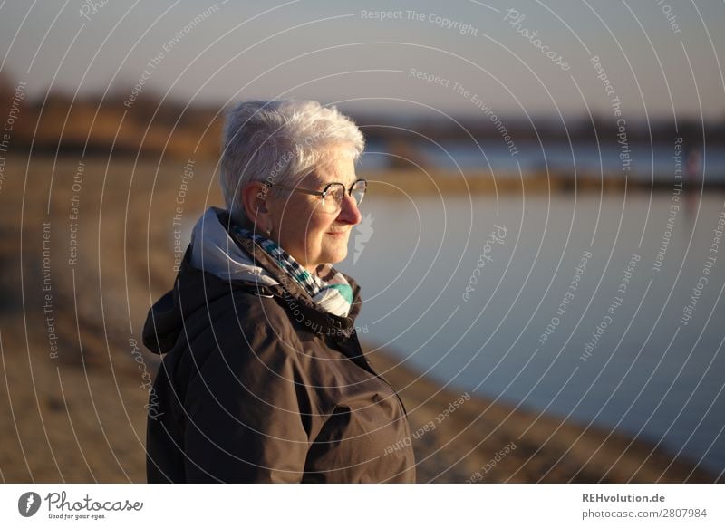 Senior looks into the distance Lifestyle Well-being Contentment Relaxation Calm Human being Feminine Female senior Woman Grandmother Senior citizen 1