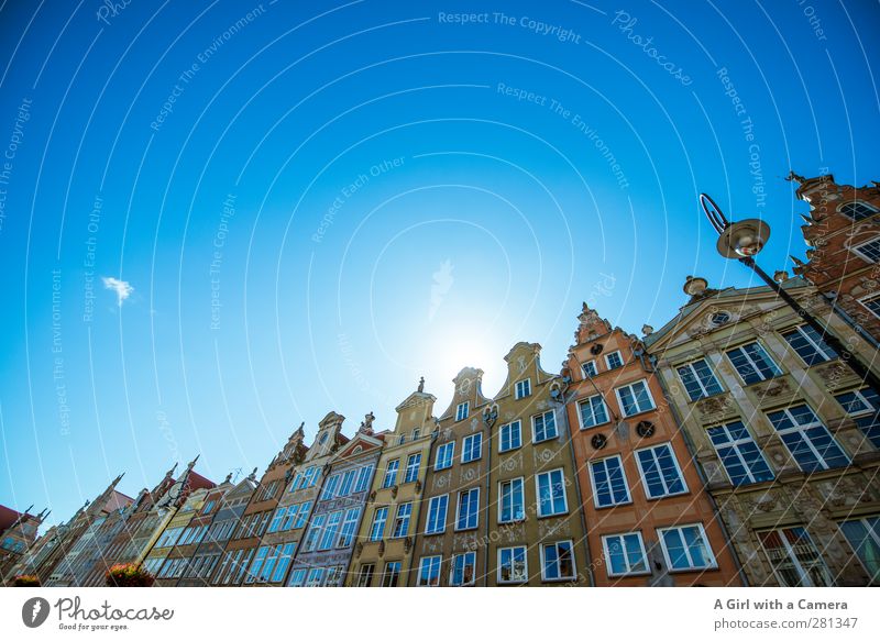 Gdansk Cloudless sky Summer Beautiful weather Gdánsk Poland Port City Old town House (Residential Structure) Manmade structures Architecture Facade