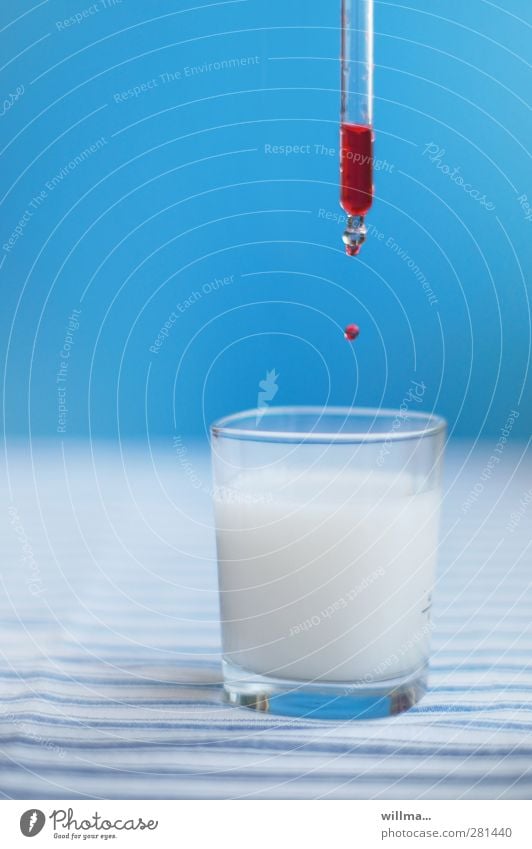 Drop falls from pipette into a glass - droplet infection Beverage Milk Alcoholic drinks Glass Healthy Medical treatment Nursing Illness Intoxicant Medication